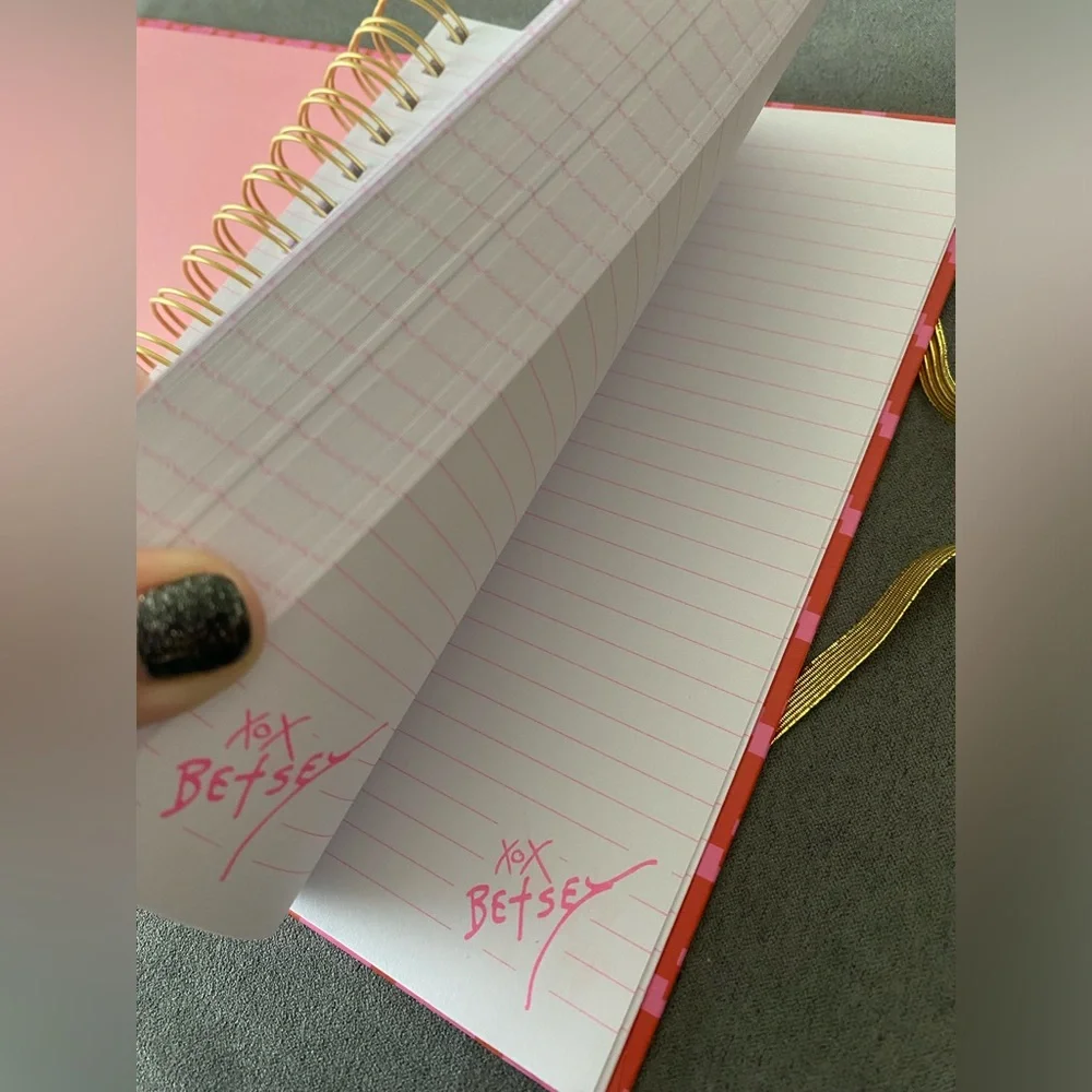 Betsey Johnson Pink and Red Plaid Spiral Notebook New